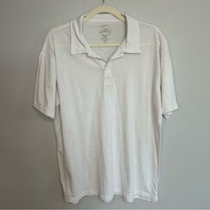 True Classic White Polo Short Sleeve Basic Shirt Cotton Blend Men’s Size XL